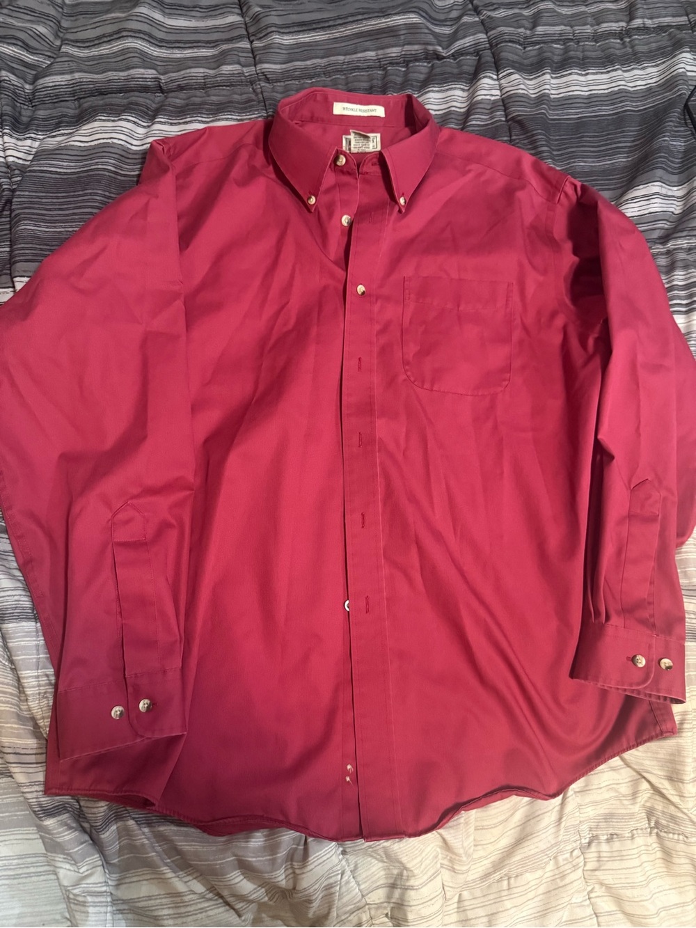 L.L. Bean Men's Button-Down Shirt in Dark Pink